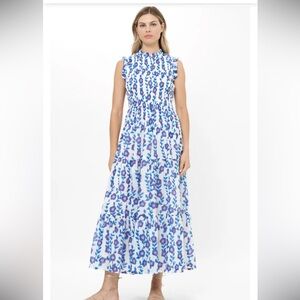 Oliphant Floral sleeveless Smocked maxi
